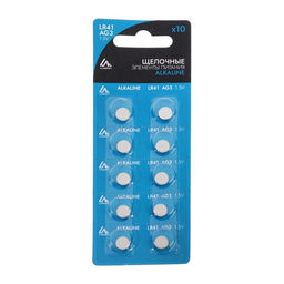 Цена за 2 шт. Батарейка алкалиновая (щелочная) Luazon, AG3, LR41, блистер, 10 штук