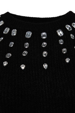 Ekru Yumusak Dokulu Mucevherli Triko Kazak TWOAW24KZ00685 - Trendyolmilla фото 13