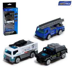 Машинки металлические Полиция, набор 3 шт., масштаб 1:64