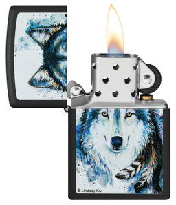 Зажигалка ZIPPO Линдси Киви Хороший волк | Lindsay Kivi Good Wolf Design 48936  фото 3