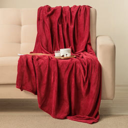 Плед «Этель», 180×200 см, корал-флис, бордовый