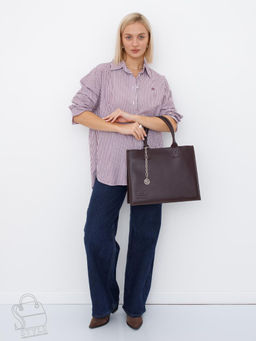 Сумка женская кожаная 1036L coffee Polina&Eiterou