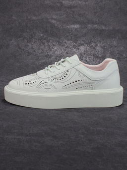 05-PDD166-3 LT.GREEN Кроссовки женские (натуральная кожа)