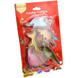 Форма для печенья из нержавеющей стали набор 6 штук Динозаврики (ср/размер 8,5х5,9см; h2см), в блистере (Китай) - Домашняя мода фото 2