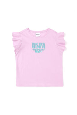 Футболка для девочек U.S. Polo Assn с круглым вырезом розовая  фото 10