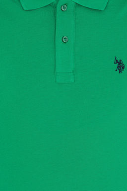 Мужская зеленая футболка с воротником поло Basic - U.s. polo assn фото 6