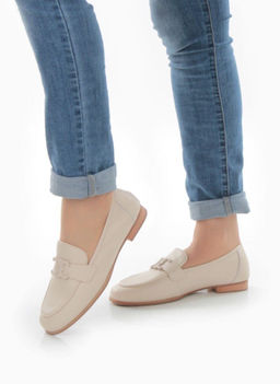 06-PDJ70-2 BEIGE Туфли женские (натуральная кожа)