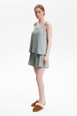 Е 20152/сухой зеленый пижама жен