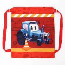 Сумка детская «Синий трактор», 35×30 см, красная
