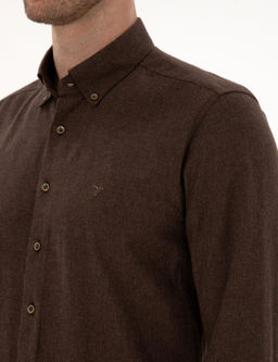Koyu Kahverengi Slim Fit Uzun Kollu G_mlek - Cacharel фото 7