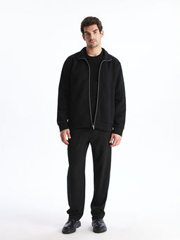Dik Yaka Uzun Kollu Erkek Fermuarl? Sweatshirt