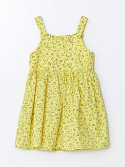 Kare Yaka Puantiye K?z ?ocuk Elbise