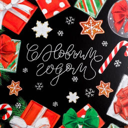 Цена за 5 шт. Коробка для кондитерских изделий с пластиковой крышкой «С Новым годом», 13×13×3 см