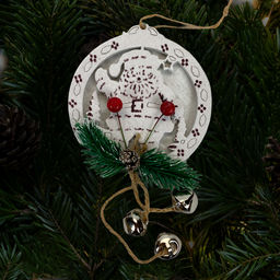 Новогодняя ёлочная игрушка с колокольчиками Дед Мороз - Super bat фото 2