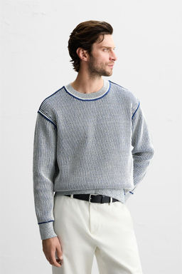 CONTRASTING RIBBED SWEATER