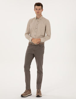 Bej Slim Fit Jean Pantolon