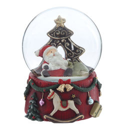 Фигурка декоративная "Дед Мороз" в стекл шаре, D 6.5 см, L6,5 W6,5 H8,5 см, 2в.