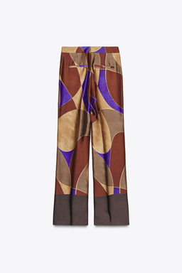 PRINTED SATIN TROUSERS - Zara фото 10