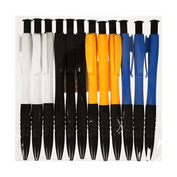 Цена за 12 шт. Ручка шариковая, автоматическая, синий стержень Офис-стиль, с резиновым держателем, МИКС - Calligrata фото 4