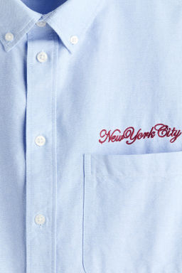 Camisa Oxford de manga corta Relaxed Fit - H&m фото 7