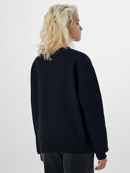 Теплый свитшот женский черный с начесом