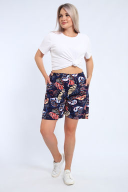 Шорты женские из кулирки Цветник папоротник макси