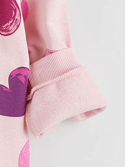 Kalp Bask?l? K?z ?ocuk Sweatshirt