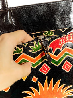 Сумка натуральная кожа ручной принт № 1167/20 - Ганг фото 4