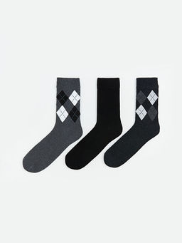 Desenli Erkek Soket ?orap 3l?