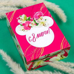 Коробка подарочная складная,16 х 23 х 7,5см 8 марта, Минни Маус