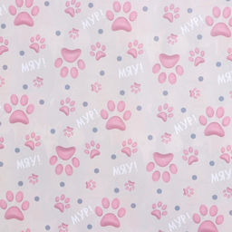 Цена за 10 шт. Бумага упаковочная глянцевая двухсторонняя «Котики», 50 х 70 см