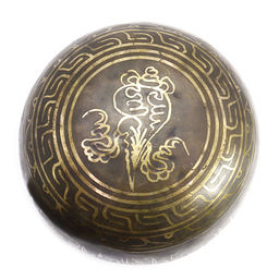 Чаша поющая ЛЕВ ручная ковка 9 металлов вес от 1501 до 1700г d-23см h-10см ХРУПКОЕ - Сандаловый дом фото 4