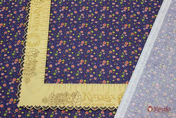 Ситец Цветики цв.чернильный, ш.0.95м, хлопок-100%, 100гр/м.кв - Купава фото 3