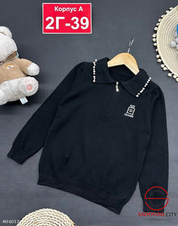 свитер для девочки со стразами