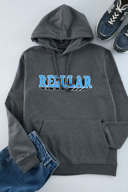 TRENDYOL MAN Kar Melanj Regular/Normal Kesim Kapusonlu Bask?l? Ici Polarl? Sweatshirt TMNAW25SW00063 - Trendyolmilla фото 6