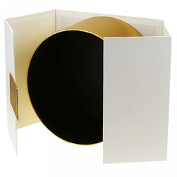 Коробка подарочная 22х22х13см "Круг" золотой в белой коробке (ДМ)