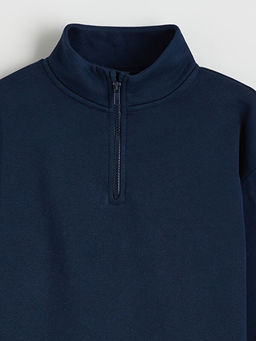 Dik Yaka Erkek ?ocuk Kal?n Sweatshirt