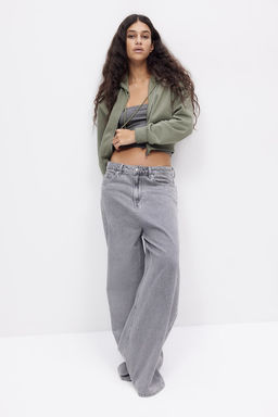 Chaqueta sudadera cropped con capucha y cremallera - H&m фото 2