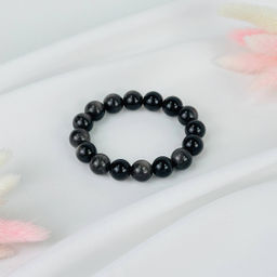 Браслет из серебристого Обсидиана - Радуга самоцветов фото 2