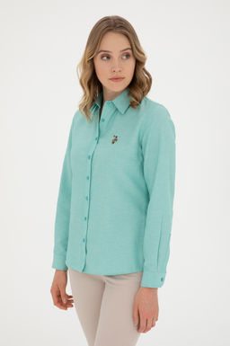 U. S. Polo Assn / Женская мятная базовая рубашка с длинным рукавом - U.s. polo assn фото 10