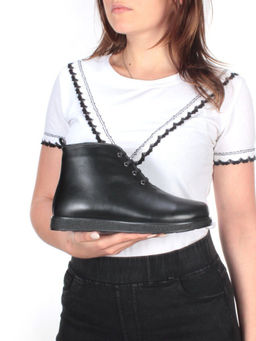 04-930-01 BLACK Ботинки зимние женские (натуральная кожа, натуральный мех) - Фабричный китай фото 3