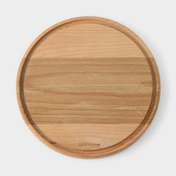Доска разделочная с кровостоком Премиум «Круглая», d=25 см, бук