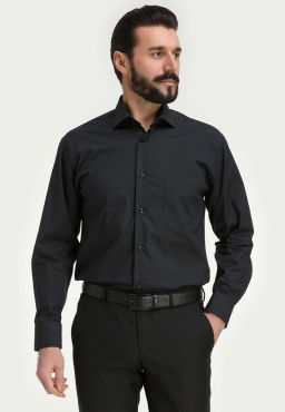Сорочка мужская длинный рукав GREG 340/119/BLK