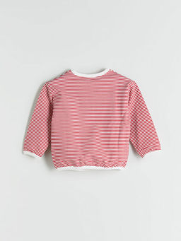 ?izgili Minnie Mouse Bask?l? K?z Bebek Sweatshirt