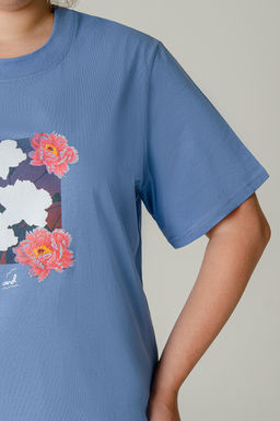 Арт. 31138 Футболка женская оверсайз 50-58 (5 шт) Цвет:Голубой - Калинка фото 13