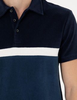 Lacivert Slim Fit Polo Yaka T-shirt