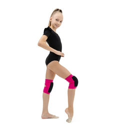 Наколенники для гимнастики и танцев Grace Dance, с уплотнителем, р. S, 7-10 лет, цвет фуксия/чёрный  фото 3