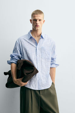 STRIPED CREASED-EFFECT SHIRT - Zara фото 2