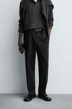 LIMITED EDITION COTTON - WOOL TEXTURED TROUSERS