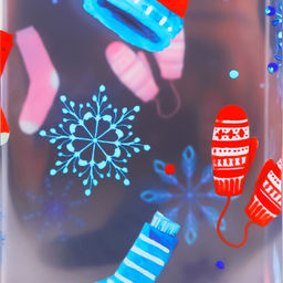 Цена за 5 шт. Коробка подарочная новогодняя складная ПВХ С Праздником! 6?6?10 см